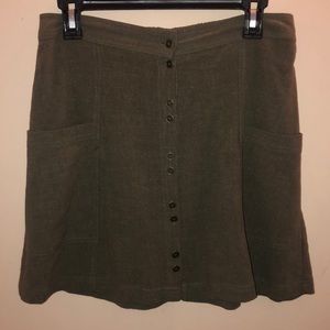 Universal Thread button-up green mini skirt